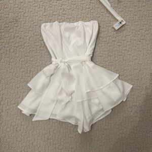 Princess Polly White Ruffle Romper